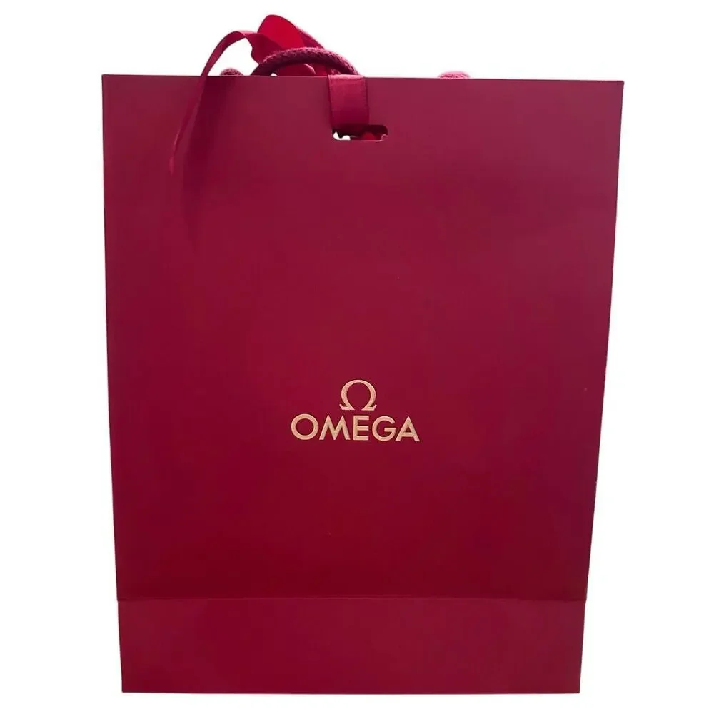 New Omega Red Gift Bag for Watches & Accessories - 8.5x11" - Picture 2 of 3